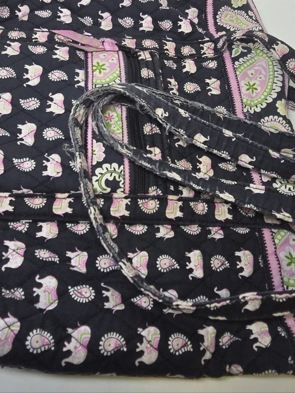 Vera Bradley Quilted Tote Bag Elephant Paisley Print